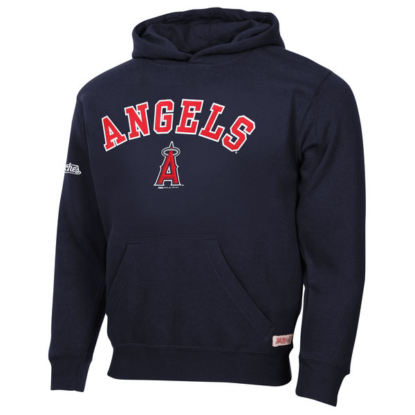 Men Los Angeles Angels of Anaheim Stitches Fastball Fleece Pullover Hoodie Navy Blue